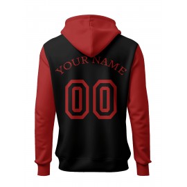Custom Men'S Hoodies Featuring Personalized Names And Numbers - Available in Multiple Colors, Suitable for Baseball, Hiking, And Everyday Casual Wear - with a Hood, Front Pocket, Made of, Perfect for Outdoor Activities, Plus Size